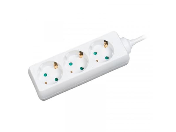 LogiLink LPS205, 1,4 m, Tyyppi F, Valkoinen, TÜV & GS, 3 AC-pistorasia(a), 250 V
