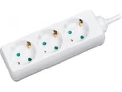 LogiLink LPS205, 1,4 m, Tyyppi F, Valkoinen, TÜV & GS, 3 AC-pistorasia(a), 250 V