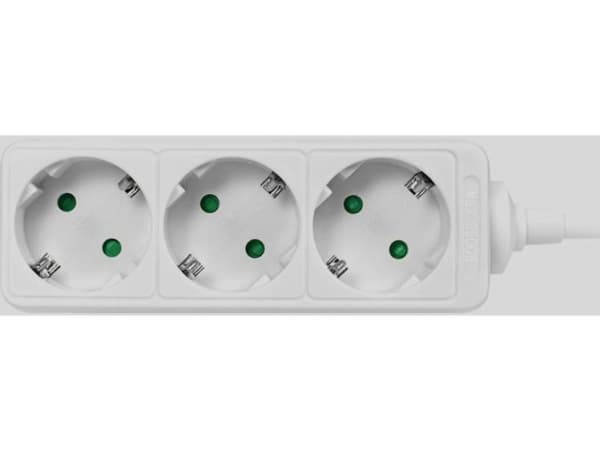 LogiLink LPS205, 1,4 m, Tyyppi F, Valkoinen, TÜV & GS, 3 AC-pistorasia(a), 250 V