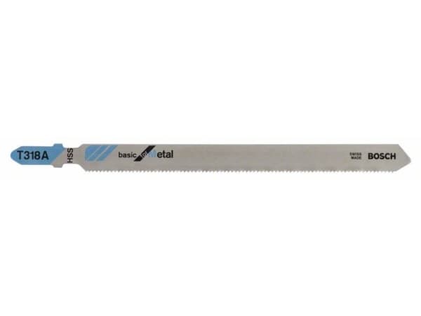 Bosch basic for Metal T 318 A - Sahanterä - alumiinille, putkille, peltilevyille, profiileille - 5 kpl - pituus: 132 mm