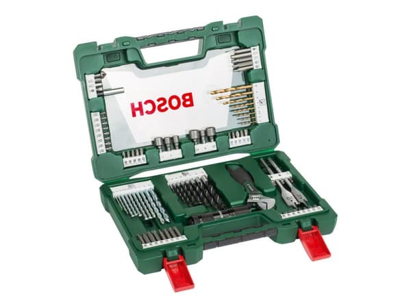 Bosch V-Line - Ruuvinväännin, poranterä ja hylsysarja - puulle, metallille, kivelle - lapakärki - torx, phillips, pozidriv, hex, slot - 6 mm, 7 mm, 8