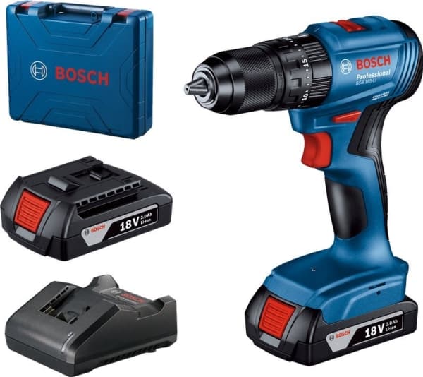 Drill/driver Bosch GSB 185-Li 18 V 2 x 2 Ah batterier (06019K3100)