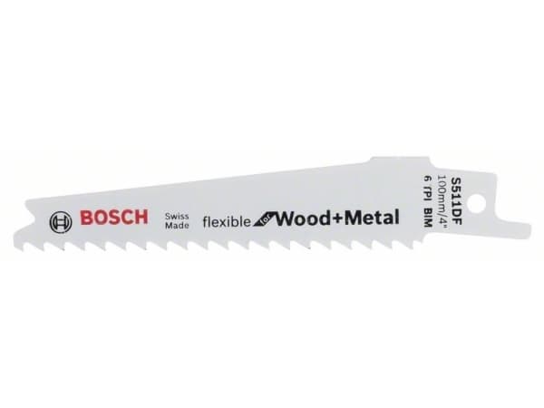 Bosch flexible for Wood+Metal S 511 DF - Sågblad - 5 delar - längd: 100 mm - bredd: 19 mm
