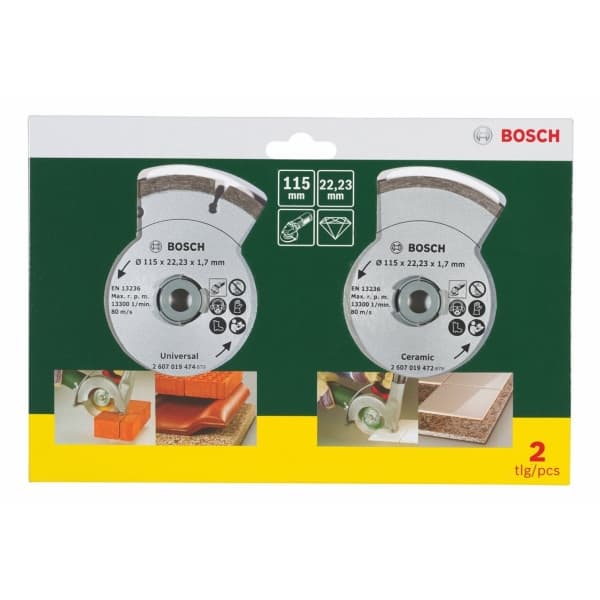 Bosch - Skärskiva i diamant - 2 delar - 115 mm