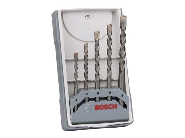 Bosch CYL-3 - Borsett - for betong, murverk, kalkstein, stein, kunstig stein - 5 deler - 5 mm, 6 mm, 8 mm, 4 mm - lengde: 75 mm, 85 mm, 100 mm, 120 m