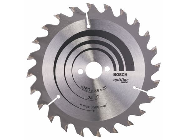 Bosch Optiline Wood - Sirkelformet sagblad - for tre - 160 mm - 24 tenner