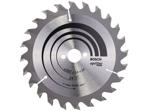 Bosch Optiline Wood - Sirkelformet sagblad - for tre - 160 mm - 24 tenner