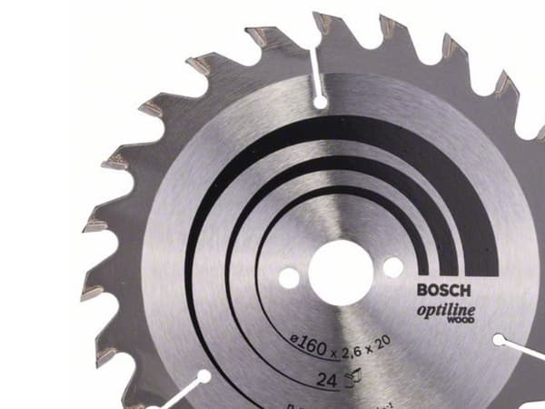 Bosch Optiline Wood - Sirkelformet sagblad - for tre - 160 mm - 24 tenner