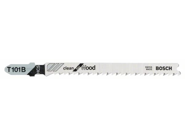 Bosch clean for Wood T 101 B - Sagblad - for plast, kartong, kryssfinér, bløtt tre, epoksy - 5 deler - lengde: 100 mm