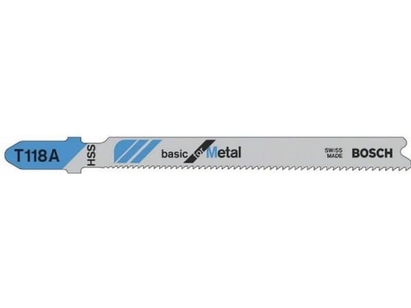 Bosch basic for Metal T 118 A - Stikksagblad - for tynn metallplate - 5 deler - lengde: 92 mm