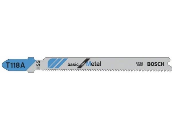 Bosch basic for Metal T 118 A - Stikksagblad - for tynn metallplate - 5 deler - lengde: 92 mm