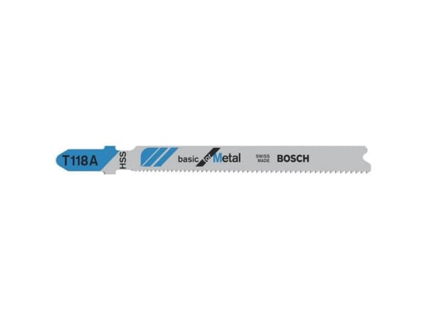 Bosch basic for Metal T 118 A - Stikksagblad - for tynn metallplate - 5 deler - lengde: 92 mm