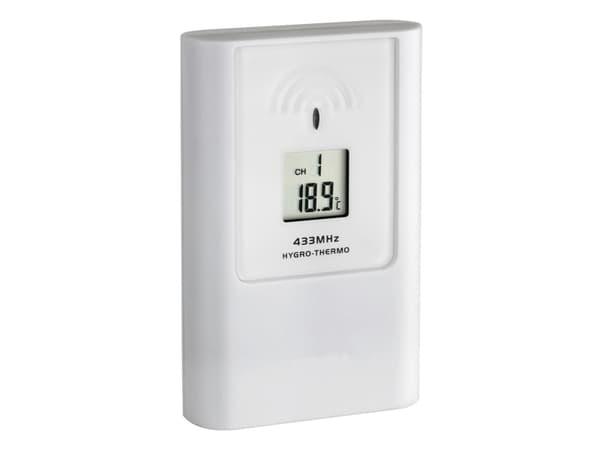 TFA-Dostmann Casa, Valkoinen, Lämpömittari sisäkäyttöön, Kosteusmittari ulkokäyttöön, Lämpömittari ulkokäyttöön, Muovi, 20 - 90%, -40 - 70 °C, -40 -