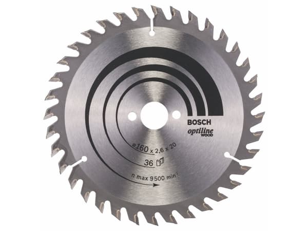 Bosch RUNDSAVKL OPTILINE 160X2,6X20/16MM 36T