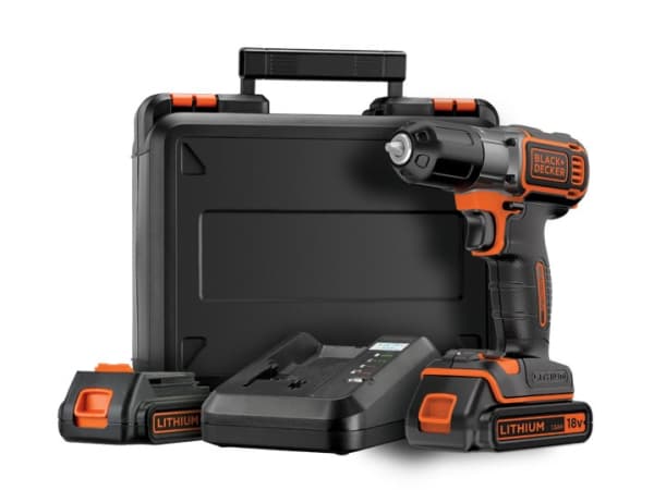 Black & Decker ASD18KB-QW, Boremaskin med pistolgrep, Sort, Oransje, 1 cm, 2,5 cm, 1 cm, 800 RPM