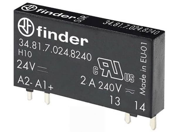 FINDER Solid State relä 24V DC driftsspänning, utgång (1NO)12240V AC 2A (40A-10ms)