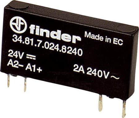 FINDER Solid State relä 24V DC driftsspänning, utgång (1NO)12240V AC 2A (40A-10ms)