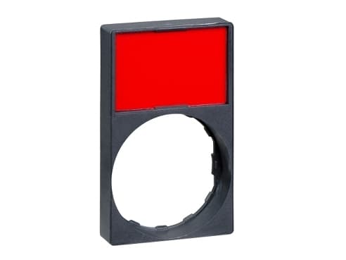 Schneider Electric Descriptive signboard 30x50mm with label black/red 22mm black rectangular (ZBY6H101)