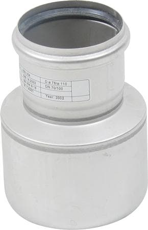 Blücher exec.overg.50-75mm - m.O-ring AISI 316L.Syrefast stål