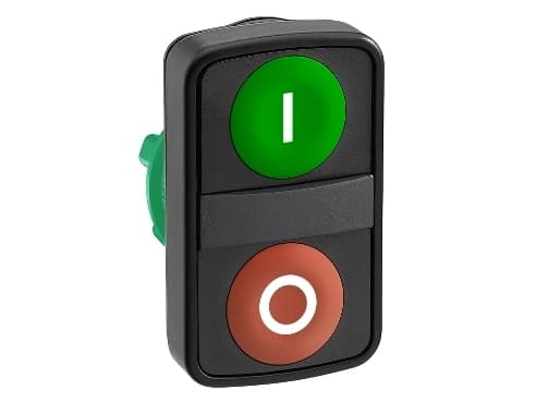 Schneider Electric ZB5, Nappi, Vihreä, IP66, IK03, 23 g, 26 g