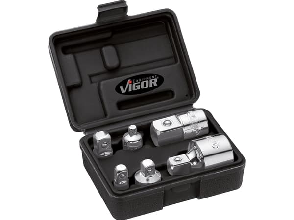 Vigor V1293 Socket Adapter Sæt Drev (skruetrækker) 1/4 (6,3 mm), 3/8 (10 mm), 1/2 (12,5 mm), 3/4 (20 mm) 1 Set