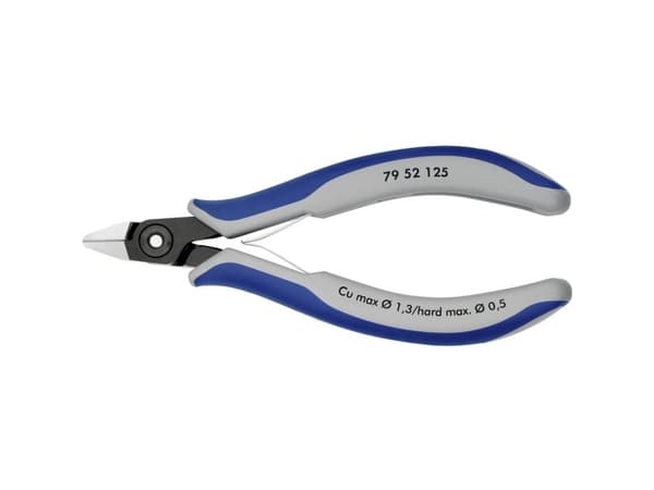 Knipex 79 52 125, Diagonal tang, Kromvanadiumstål, Plast, Blå, Grå, 125 mm, 58 g