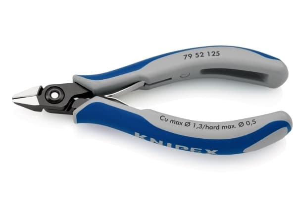 Knipex 79 52 125, Diagonal tang, Kromvanadiumstål, Plast, Blå, Grå, 125 mm, 58 g