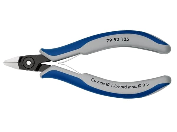 Knipex 79 52 125, Diagonal tang, Kromvanadiumstål, Plast, Blå, Grå, 125 mm, 58 g