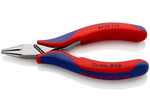 Knipex 64 22 115, Pyöreäkärkiset pihdit, Terästä, Sininen, Punainen, 115 mm, 65 g