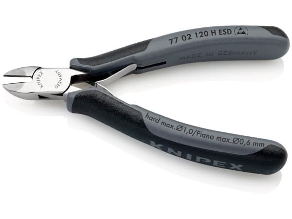 Knipex 77 02 120 H ESD, Diagonal tang, 1,1 cm, 1,4 cm, 7,5 mm, 2 mm, Beskyttelse mot elektrostatisk utladning (ESD)