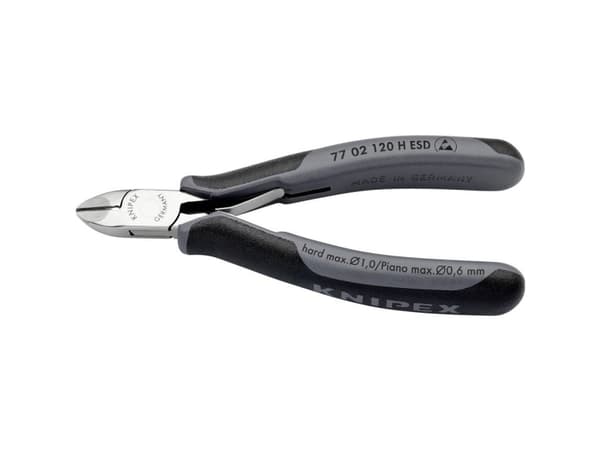 Knipex 77 02 120 H ESD, Diagonal tang, 1,1 cm, 1,4 cm, 7,5 mm, 2 mm, Beskyttelse mot elektrostatisk utladning (ESD)