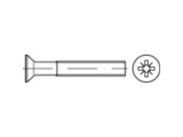 TOOLCRAFT 134417 Senkkiruuvit M4 40 mm Ristikkäisleikkaus Pozidriv DIN 965 Teräs Sinkitty 1000 kpl