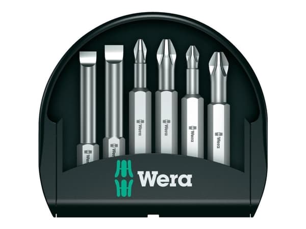 Wera Bit-Check, 6 styck, Phillips, Pozidriv, Öppning, PH 1,PH 2, PZ 1,PZ 2
