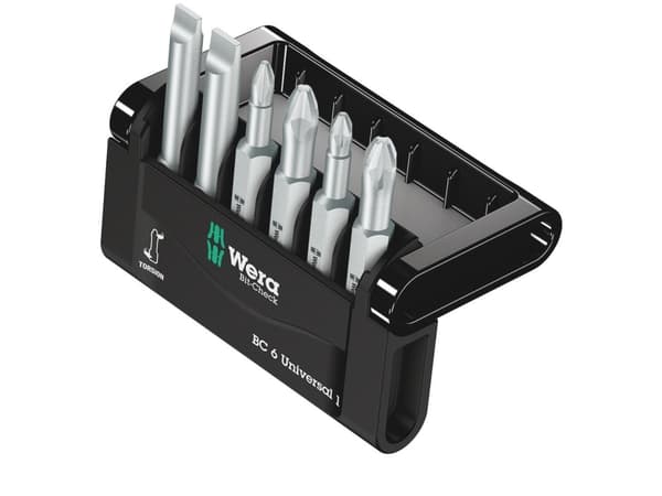 Wera Bit-Check, 6 styck, Phillips, Pozidriv, Öppning, PH 1,PH 2, PZ 1,PZ 2