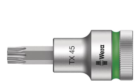 Wera 05003835001, Sokkel, 1/2", 1 huvud(er), T45, Krom-vanadium-stål, Krom