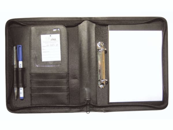 Document folder, Staedtler sort, 148x210mm, Number of rings: 2 Artificial leather æske a 10 stk