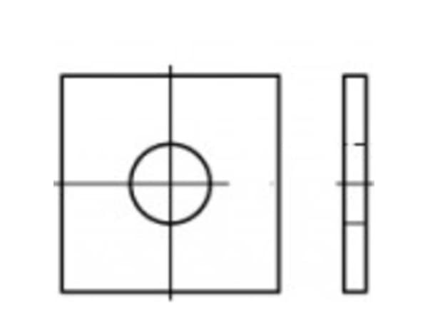 Firkantsskiver Indvendig halkaisija: 39 mm DIN 436 Stål 25 stk TOOLCRAFT 106768