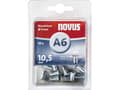 Miniatyrbilde 1 av 4: Novus Office 106440900 Blindnittemøtrik (Ø x L) 9 mm x 15 mm M6 Aluminium Aluminium 10 stk