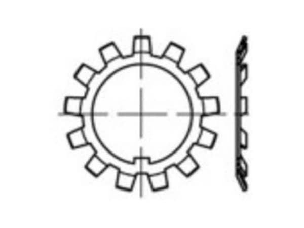 TOOLCRAFT 137808 Sikringsplade Indvendig diameter: 40 mm Udvendig diameter: 62 mm DIN 5406 Stål 25 stk