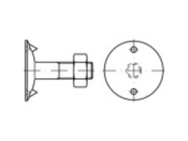 TOOLCRAFT 147115 Tallerkenskruer M12 60 mm Udvendig sekskant DIN 15237 Stål 100 stål 100 stk