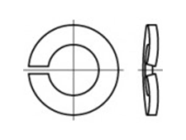 TOOLCRAFT 105833 Jousialuslevyt Sisähalkaisija: 18,2 mm DIN 128 Jousiteräs sinkitty 100 kpl