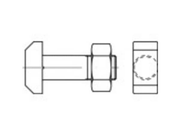 TOOLCRAFT 106220 Hammerhovedskruer M20 90 mm DIN 261 Stål 10 stk