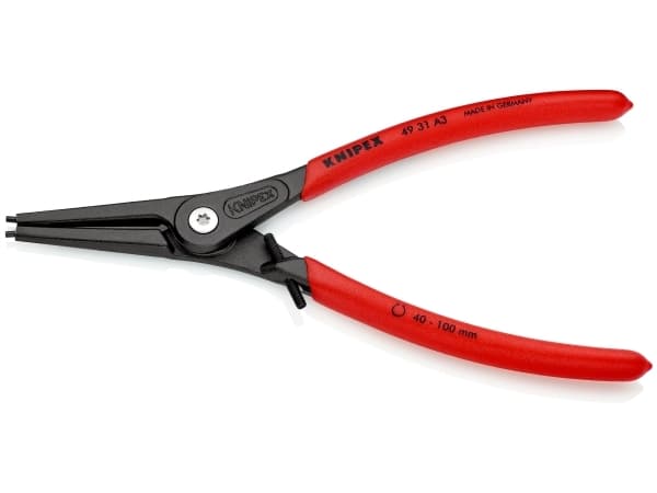 Knipex 49 31 A3 Seegeringtang Passer til Indvendige ringe 40-100 mm Spids form lige