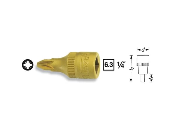 HAZET 8507-PZ3, Stikkontakt, 1/4", Metrisk, 1 hoder, PZ3, 1,2 cm