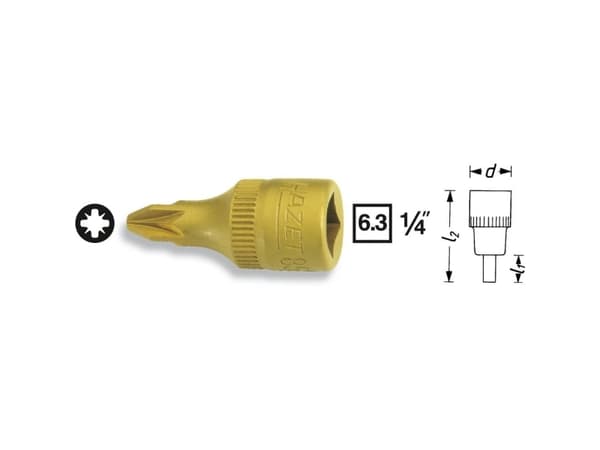 HAZET 8507-PZ3, Stikkontakt, 1/4", Metrisk, 1 hoder, PZ3, 1,2 cm
