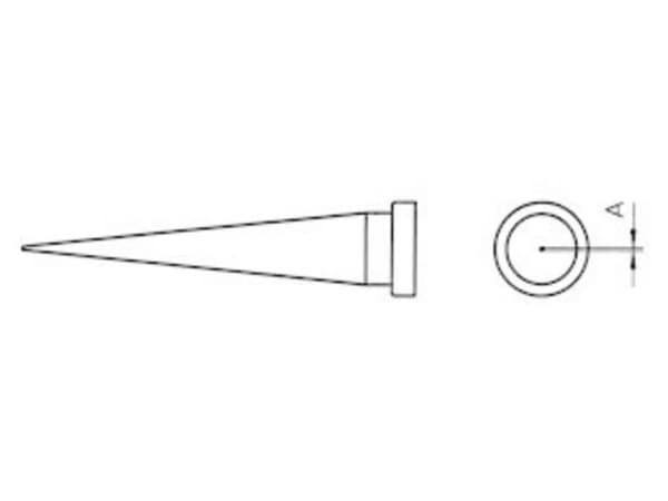 Weller LT-1L Loddespids Lang form, konisk Spidsstørrelse 0.2 mm Spids-længde 26 mm Indhold 1 stk