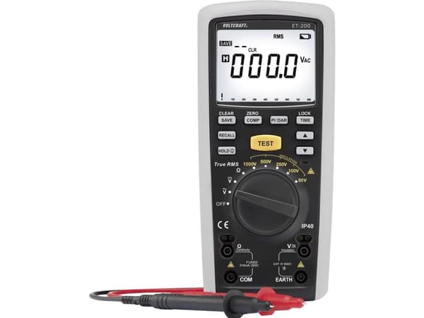 VOLTCRAFT ET-200 Isolationsmåler 50 V, 100 V, 250 V, 500 V, 1000 V 20 GΩ