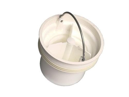 PURUS FlexiNOOD renhållare i vit PP-plast - med luktpropp och gasventil som eliminerar problemet med lukt från avloppet när det torkar ut.