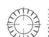 TOOLCRAFT 138459 Stjärnfjäderbrickor Inre diameter: 13 mm DIN 6798 Fjäderstål Galvaniserat 100 st