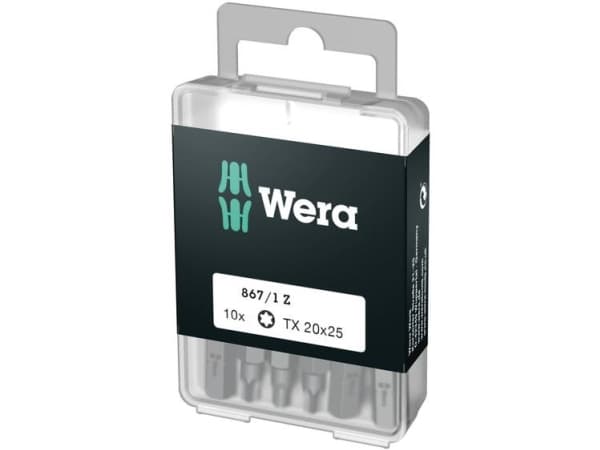 Wera 867/1 DIY SiS, 10 stykker, Torx Plus, TX10, Rustfritt stål, CE, GS, DVE, 25 mm